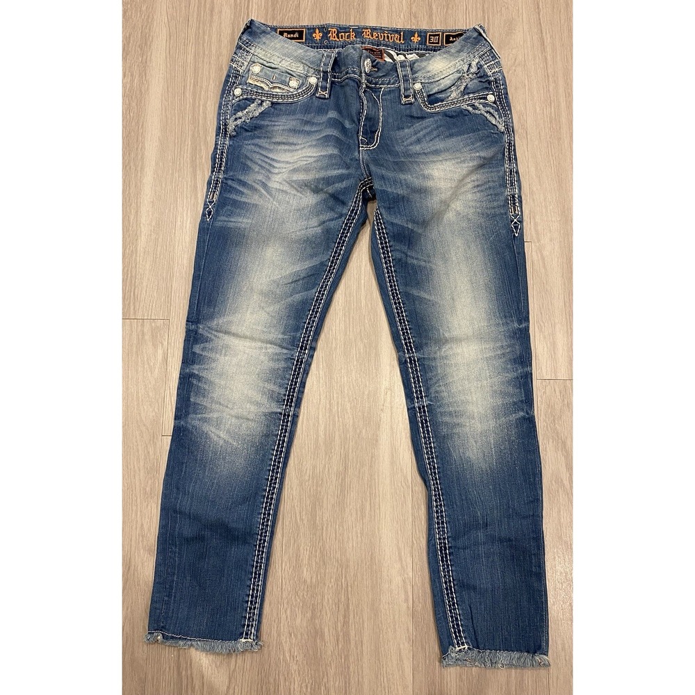 Rock Revival Womens 30 X 28 Jeans Ankle Skinny Stretch Randi Cotton Blend EUC